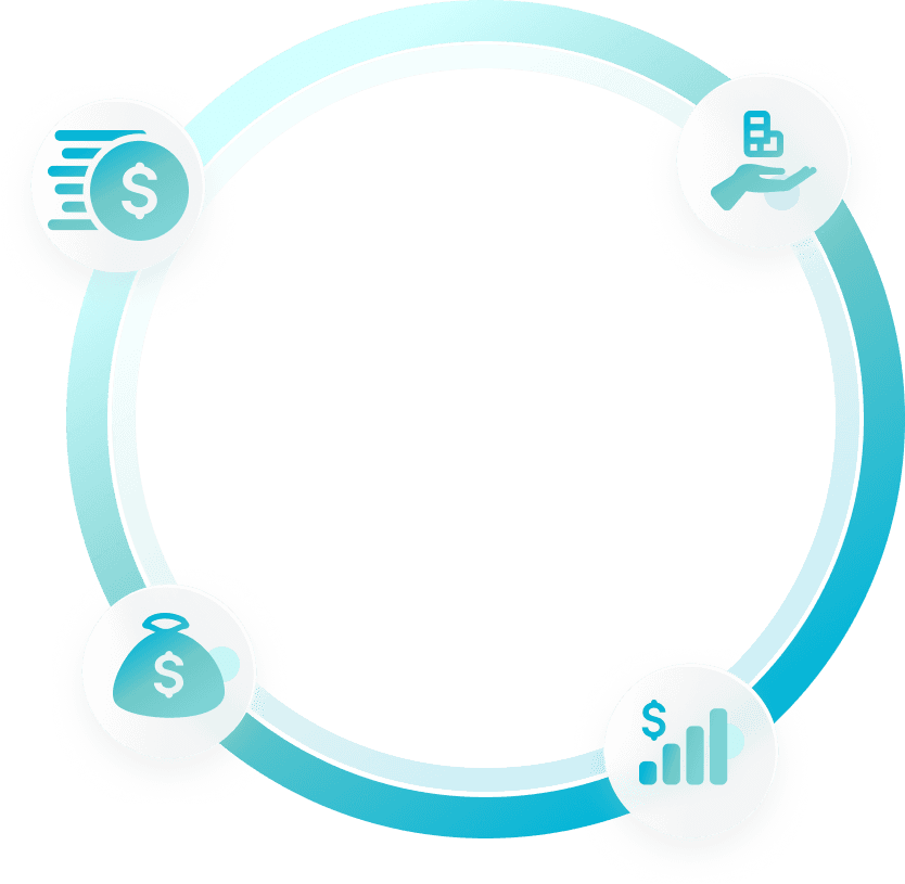 Círculo de serviços contábeis da Perfi Cont LTDA, acompanhamento financeiro, serviços, e dashboard contábio online, 